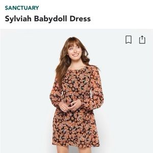 Sanctuary Sylviah Babydoll Dress. Beautiful print, fully lined. L